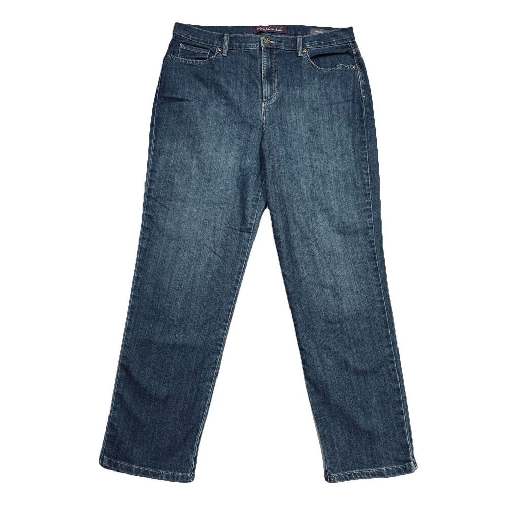 Gloria Vanderbilt Amanda Jeans 14 (34x27.5) Blue Straight Stretch Denim Womens